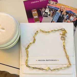 Freida Rothman Gold paper clip Link Necklace